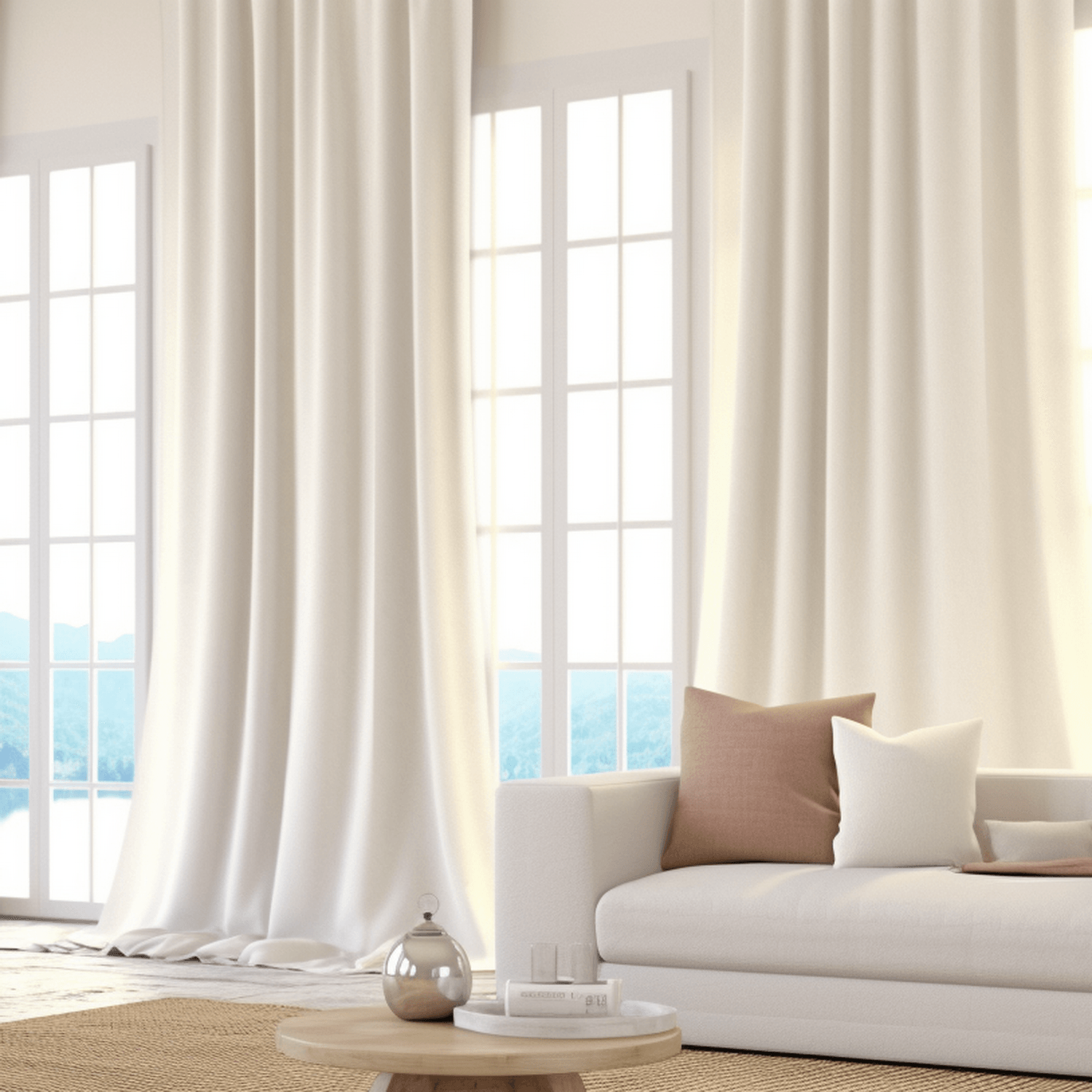 Off white curtain sale fabric