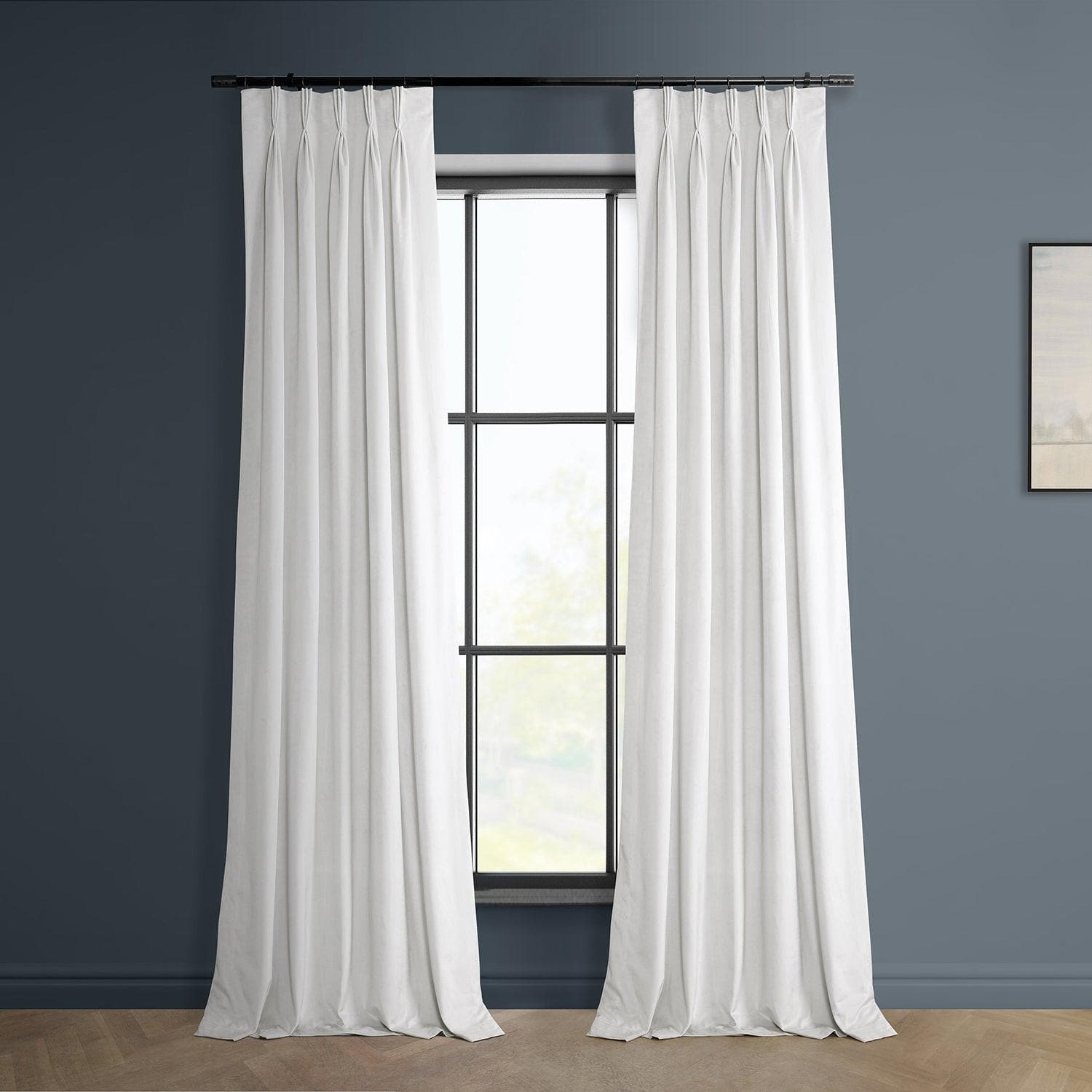 Plush Velvet French Grey Curtains