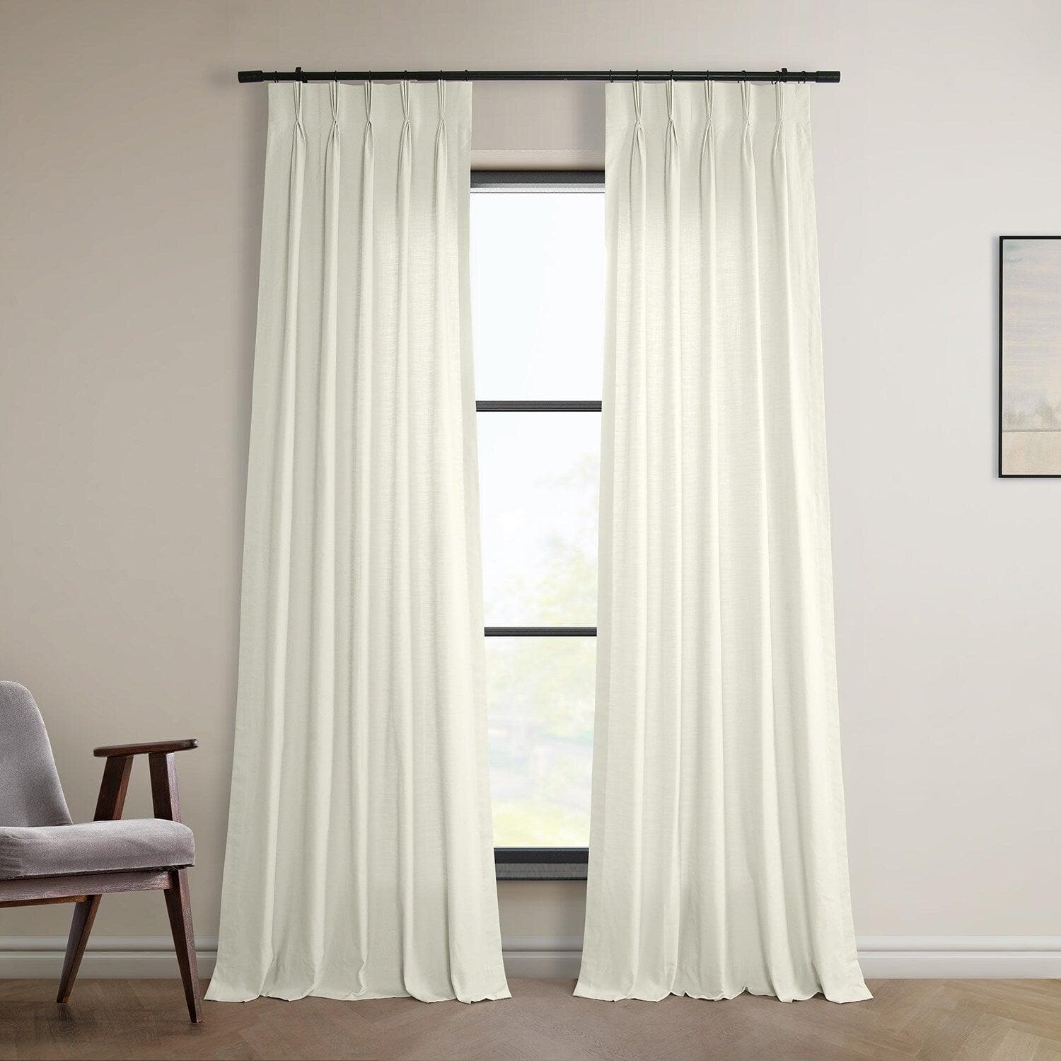 Cream cotton curtain deals fabric