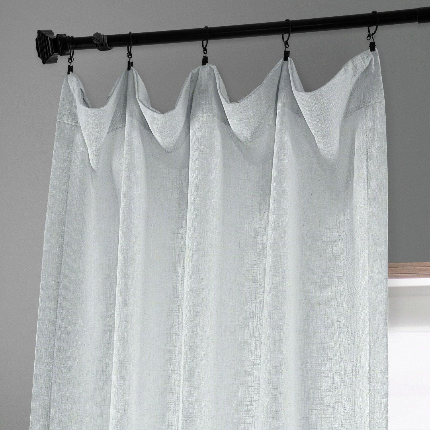 Rice White Heavy Faux Linen Curtain