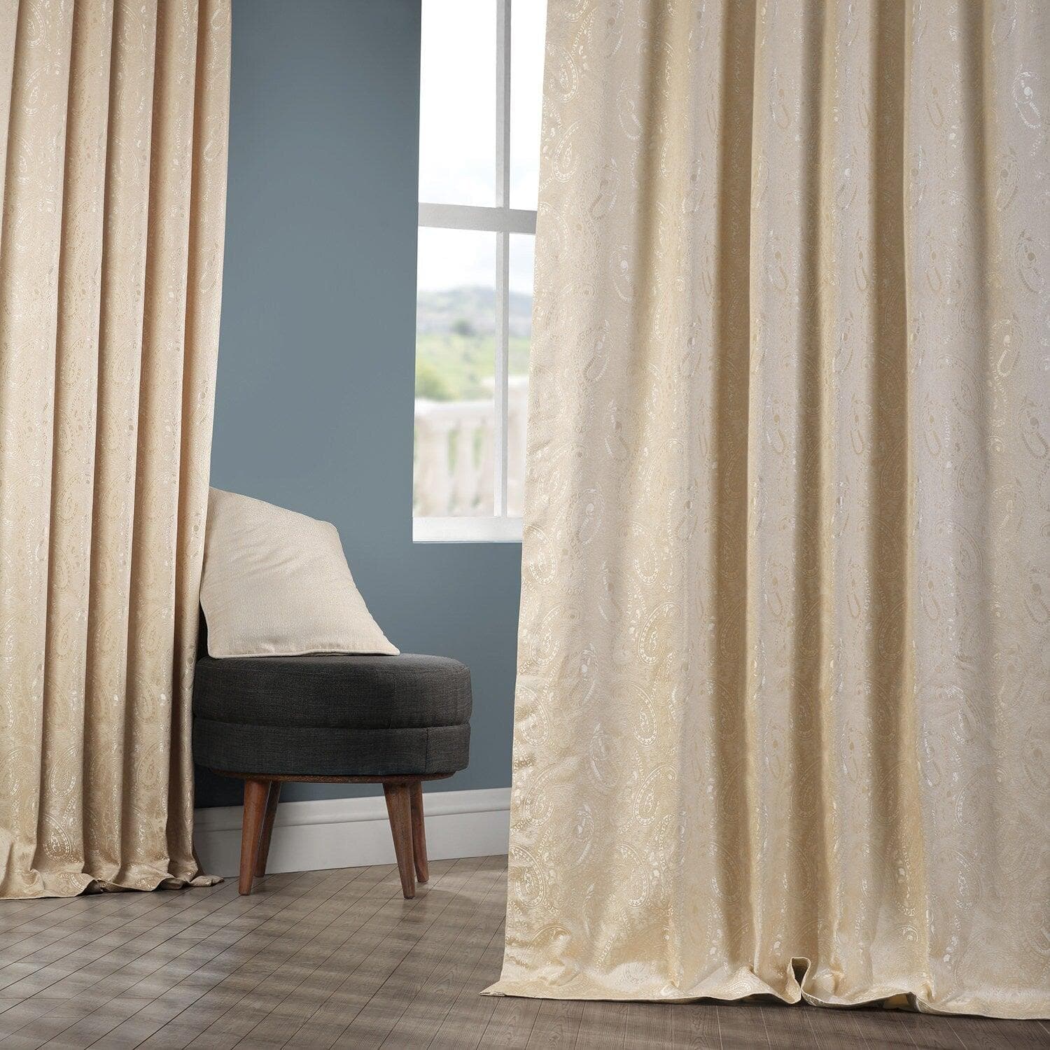 Voile jacquard double face - beige