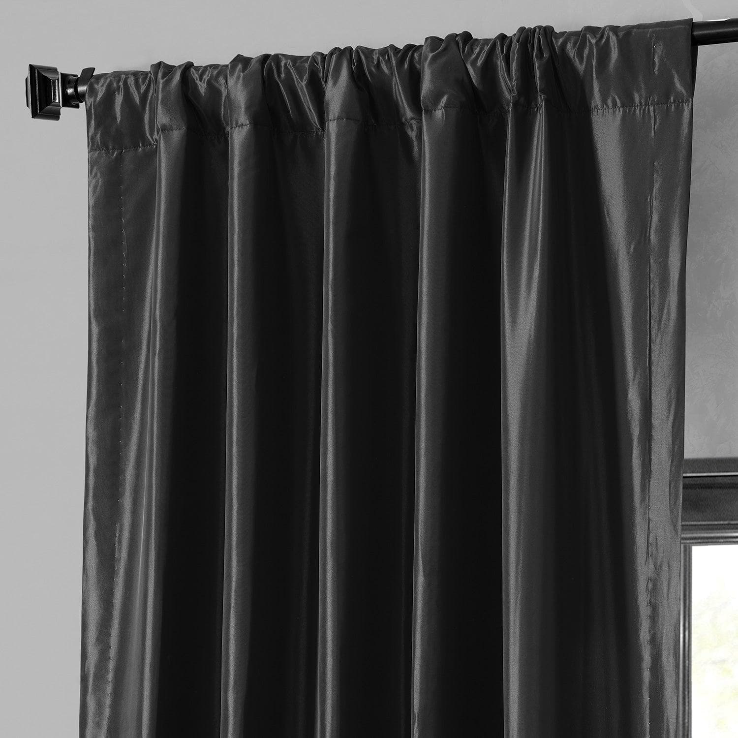 Solid Faux Taffeta Silk Curtains P550