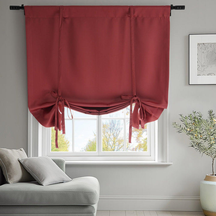 Solid Basic Room Darkening Tie-Up Shades - HalfPriceDrapes.com