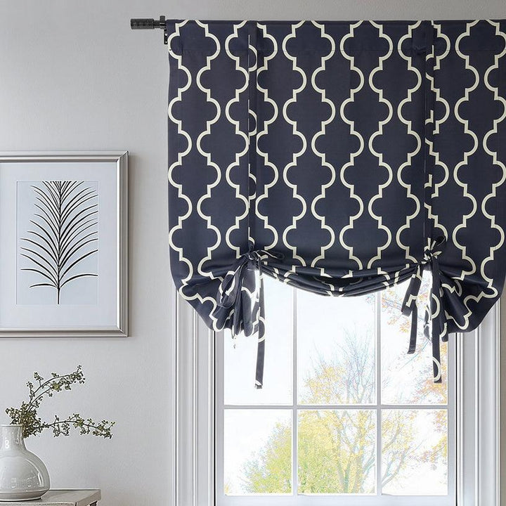 Patterned Basic Room Darkening Tie-Up Shades - HalfPriceDrapes.com