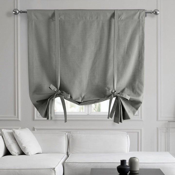 Dune Textured Solid Cotton Tie-Up Window Shades - HalfPriceDrapes.com