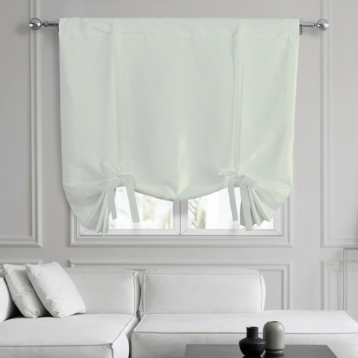 Faux Silk Taffeta Tie-Up Window Shades - HalfPriceDrapes.com