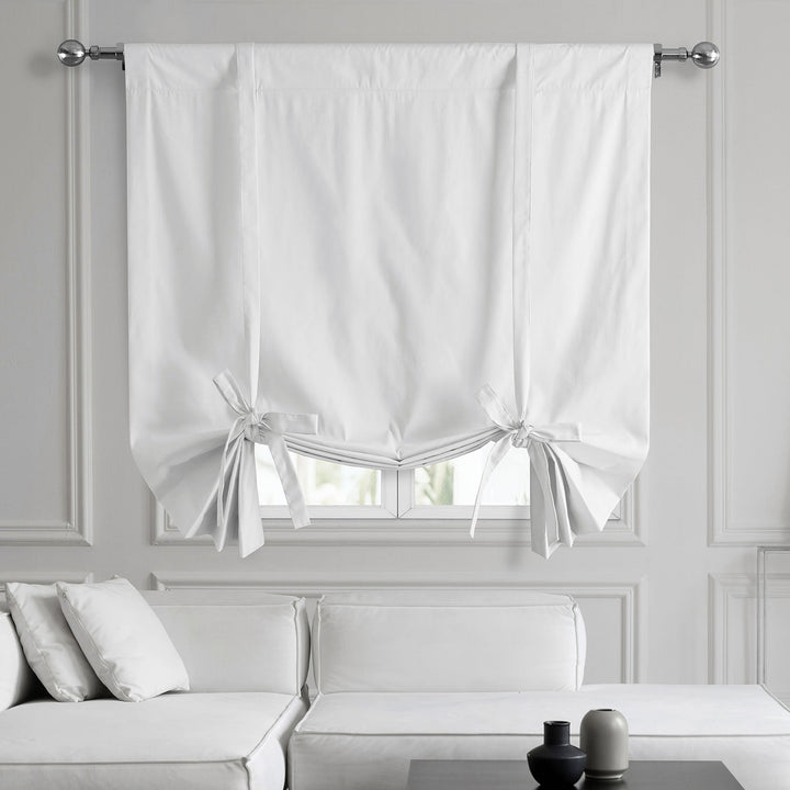 Solid Cotton Blackout Tie-Up Window Shades - HalfPriceDrapes.com