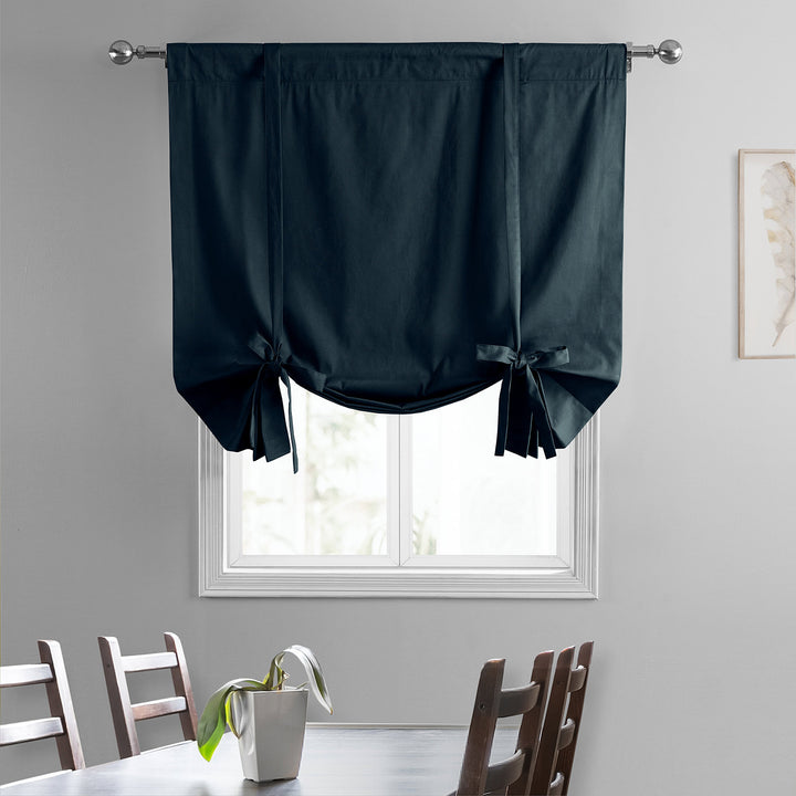 Solid Cotton Room Darkening Tie-Up Window Shades - HalfPriceDrapes.com