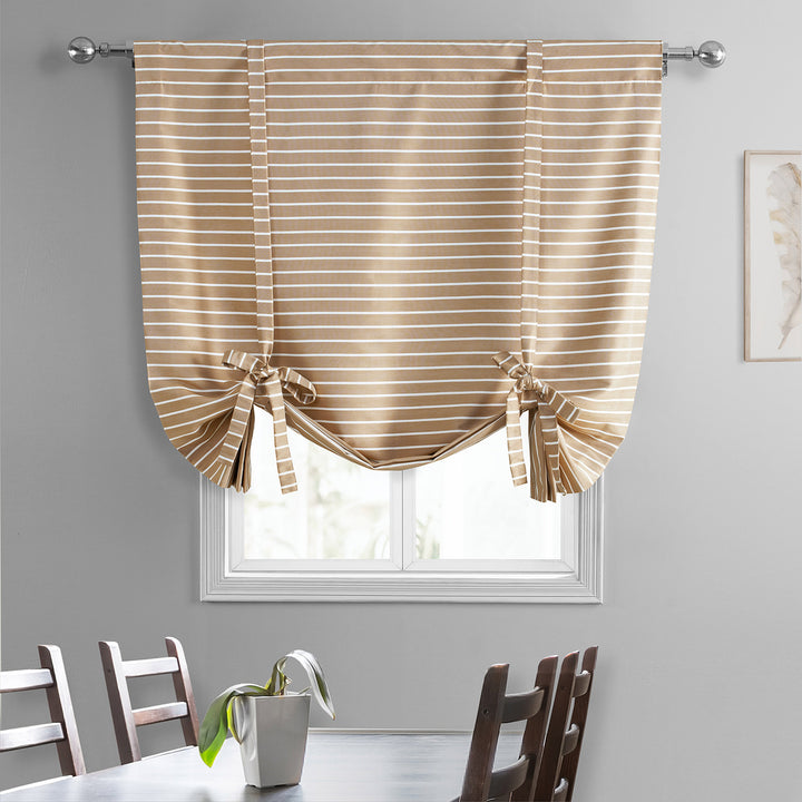 Striped Hand Weaved Cotton Room Darkening Tie-Up Window Shades - HalfPriceDrapes.com