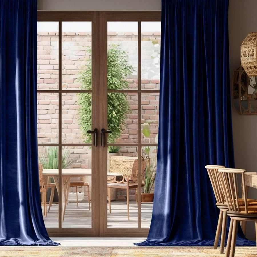 Noche Blue Urban Lush Velvet Custom Curtain