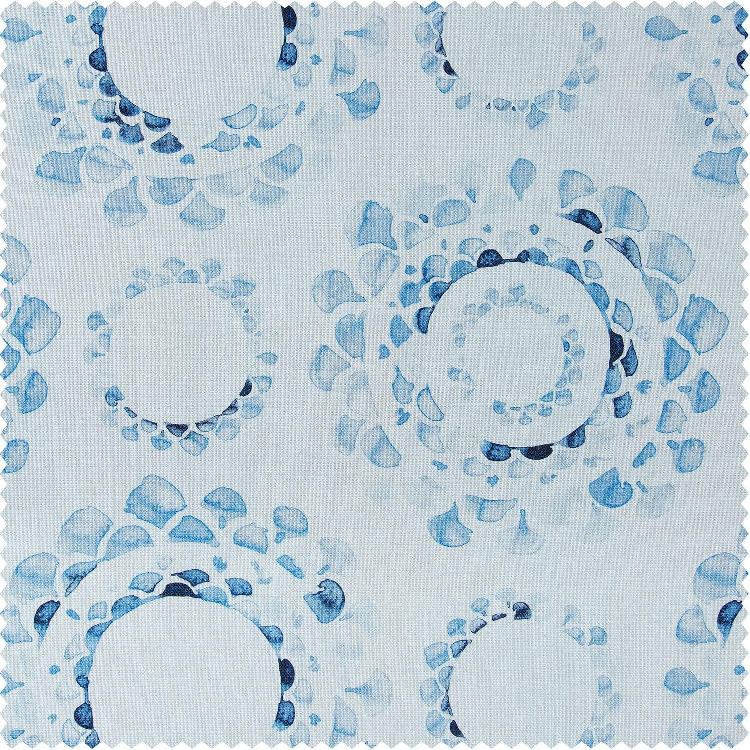 Droplets Light Blue Abstract Textured Printed Cotton Cushion Covers - Pair