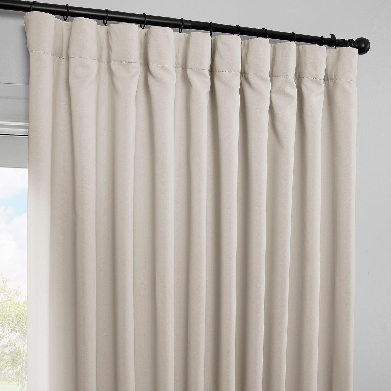 Alabaster Beige Extra Wide Polyester Room Darkening Curtain