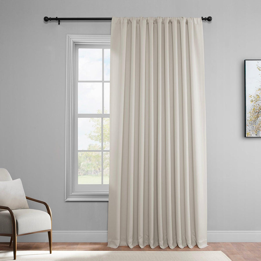 Alabaster Beige Extra Wide Polyester Room Darkening Curtain - HalfPriceDrapes.com