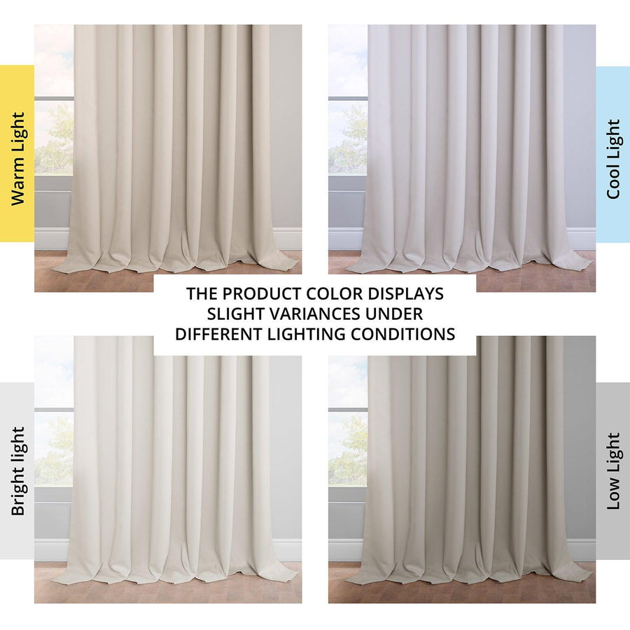 Alabaster Beige Extra Wide Polyester Room Darkening Curtain - HalfPriceDrapes.com