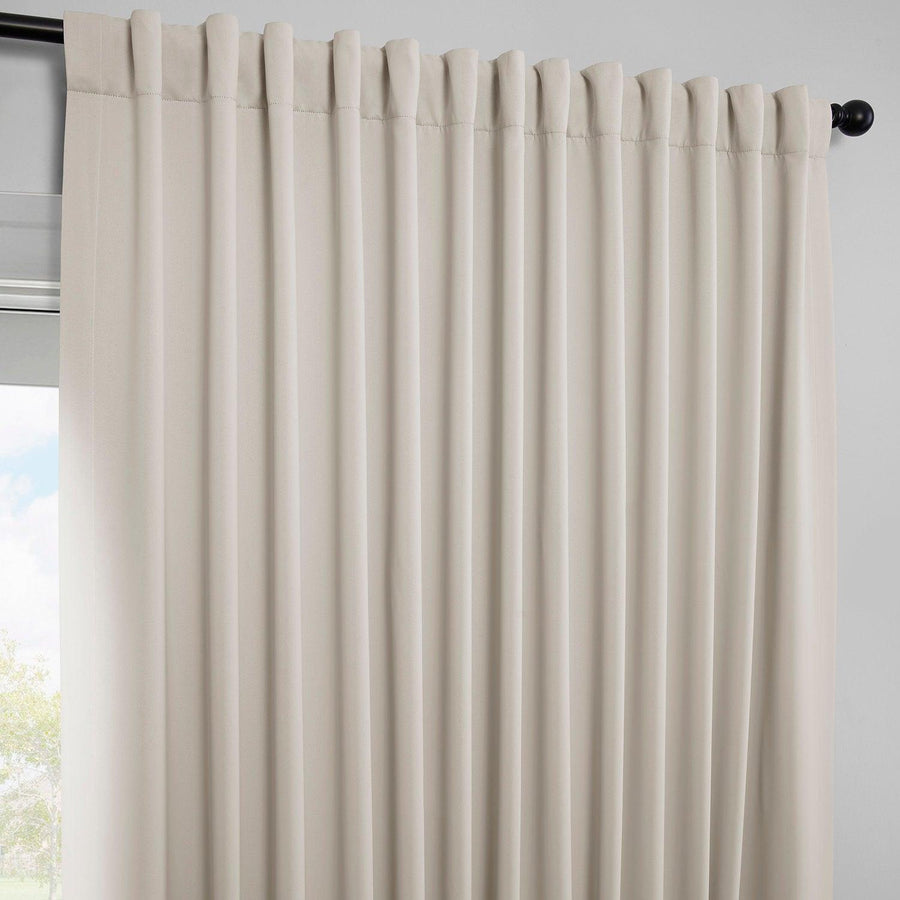 Alabaster Beige Extra Wide Polyester Room Darkening Curtain - HalfPriceDrapes.com