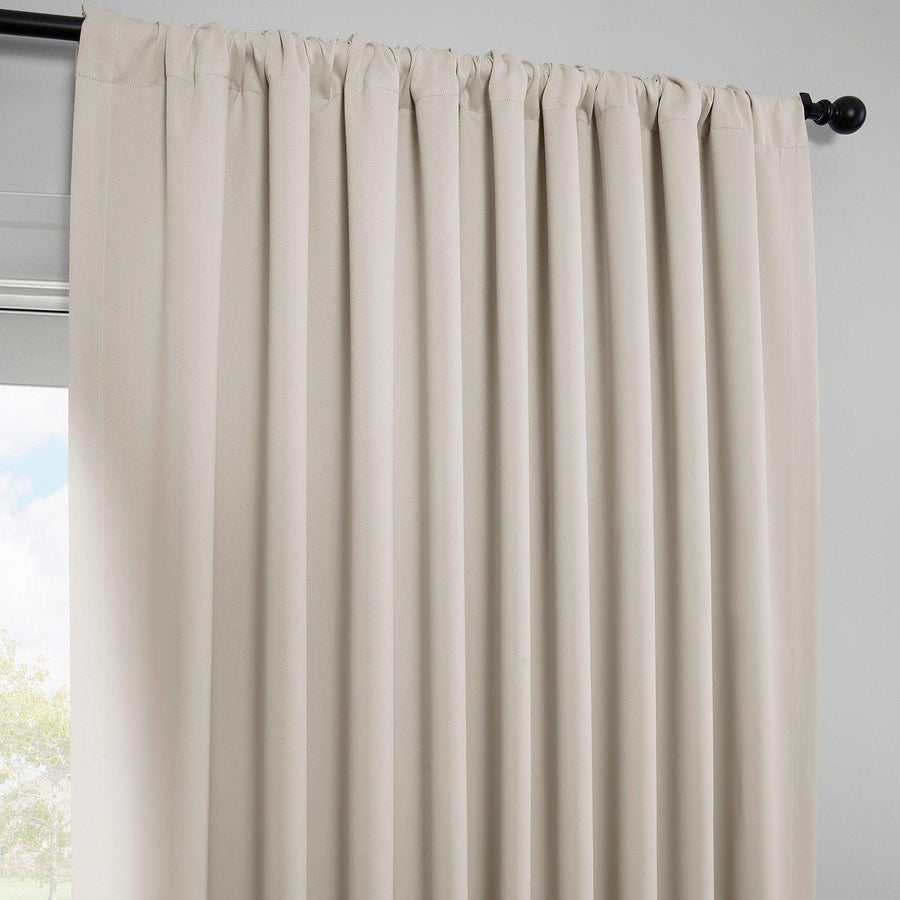 Alabaster Beige Extra Wide Polyester Room Darkening Curtain - HalfPriceDrapes.com