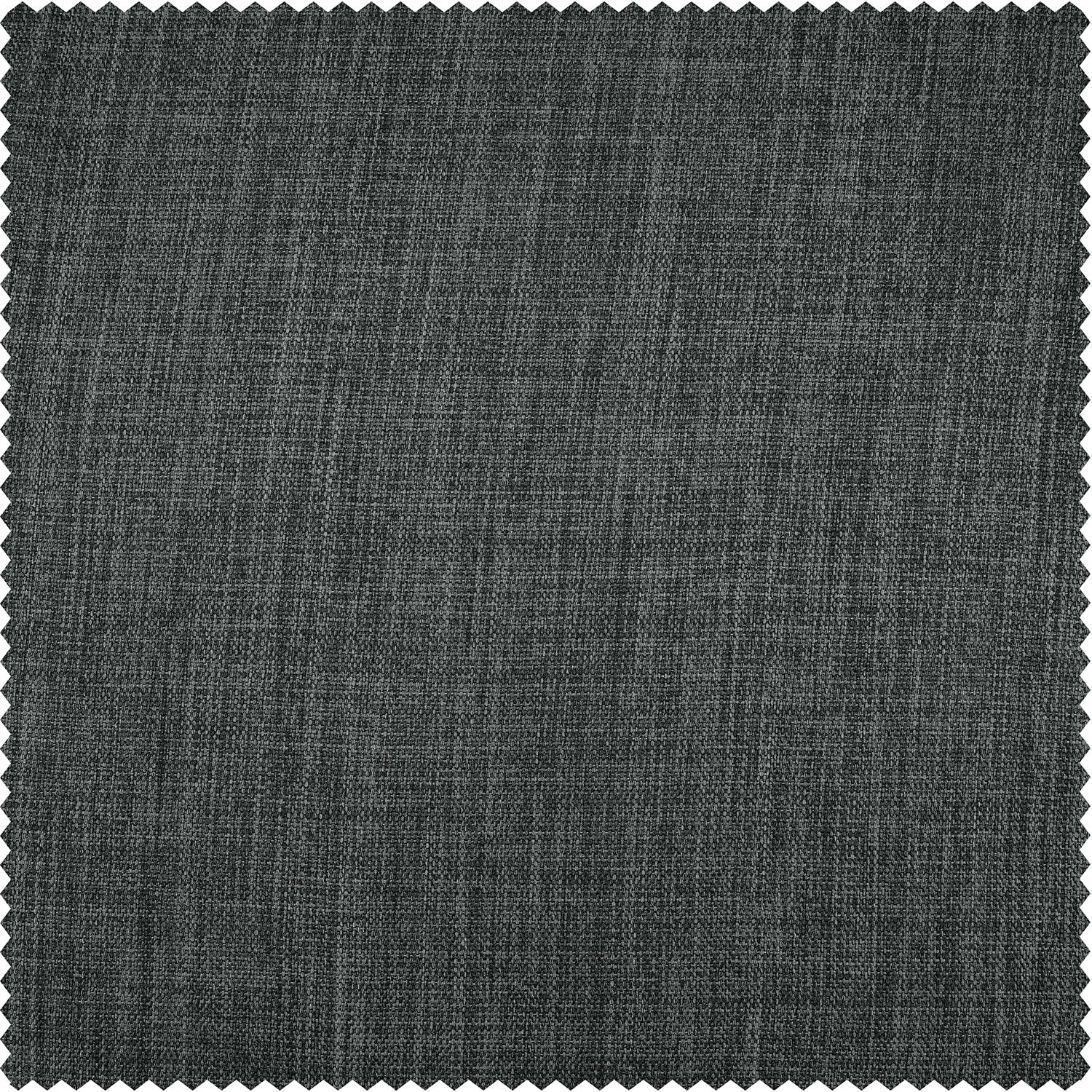 Dark Gravel Extra Wide Textured Faux Linen Room Darkening Curtain