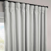 Oyster Extra Wide Textured Faux Linen Room Darkening Curtain - HalfPriceDrapes.com