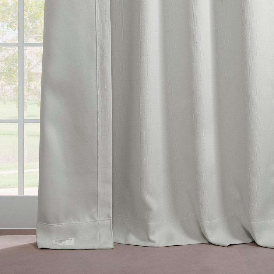 Oyster French Pleat Textured Faux Linen Room Darkening Curtain