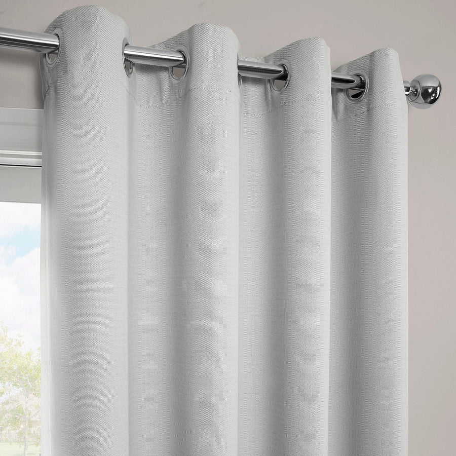 Oyster Grommet Textured Faux Linen Room Darkening Curtain - HalfPriceDrapes.com