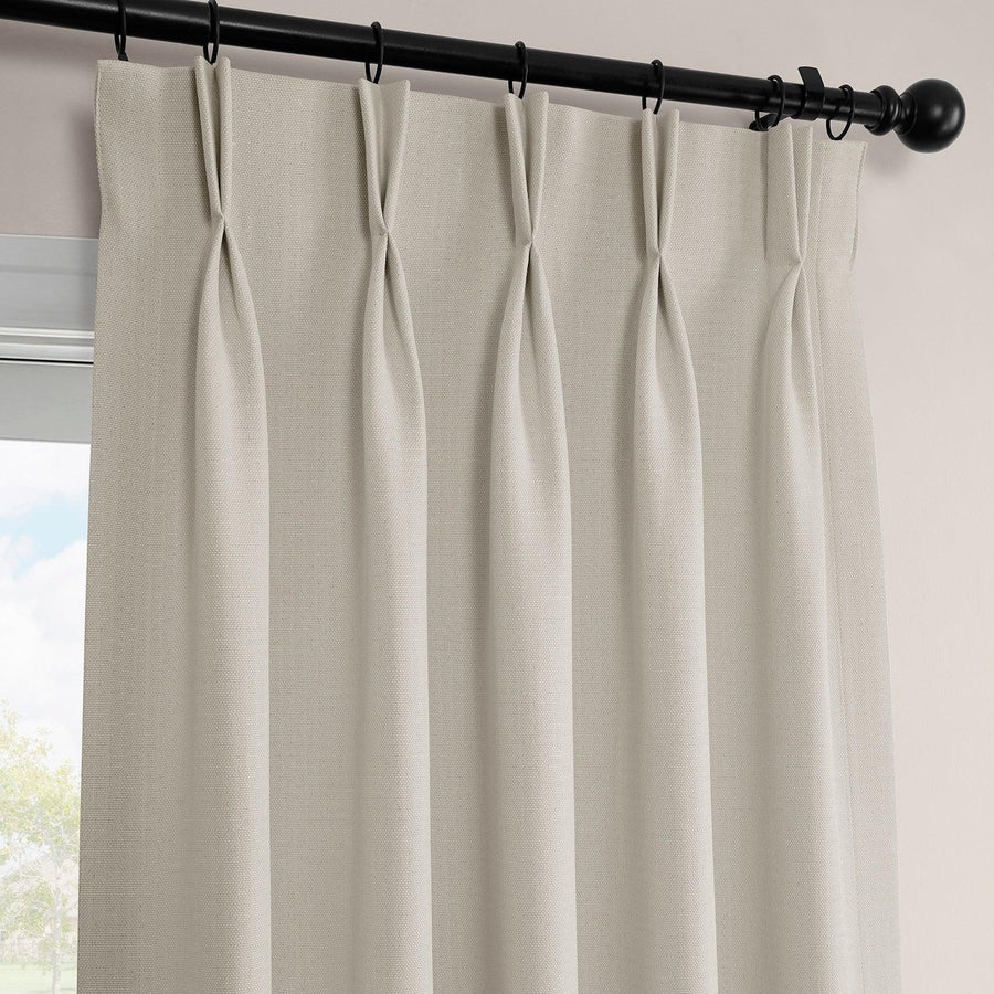 Birch French Pleat Textured Faux Linen Room Darkening Curtain