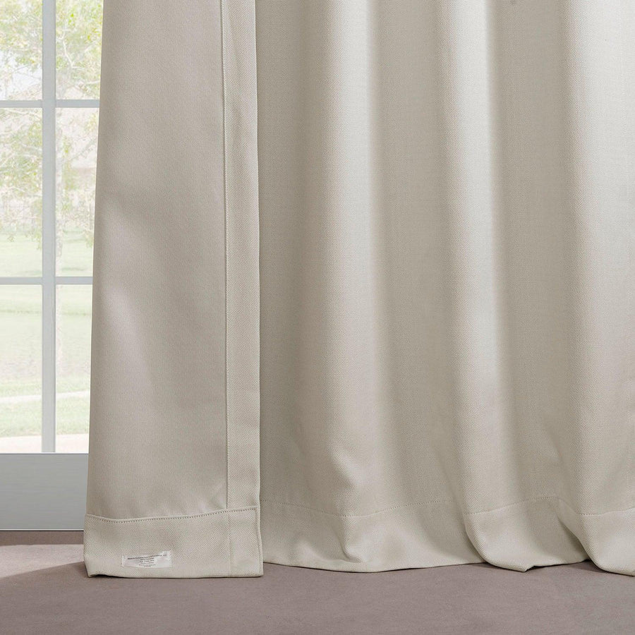 Birch French Pleat Textured Faux Linen Room Darkening Curtain