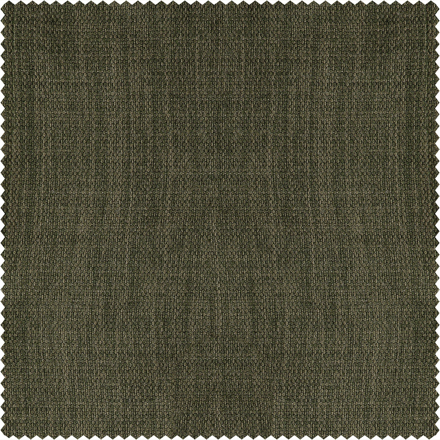 Khaki Green Extra Wide Textured Faux Linen Room Darkening Curtain