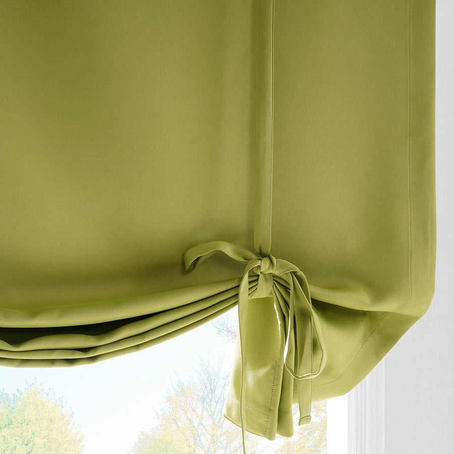 Moss Green Tie-Up Window Shade - HalfPriceDrapes.com