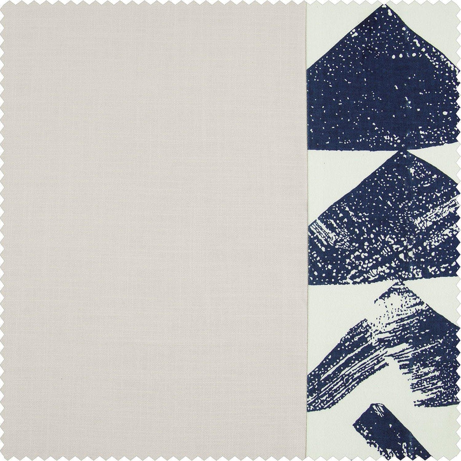 Triad Blue Bordered Cotton Swatch - HalfPriceDrapes.com