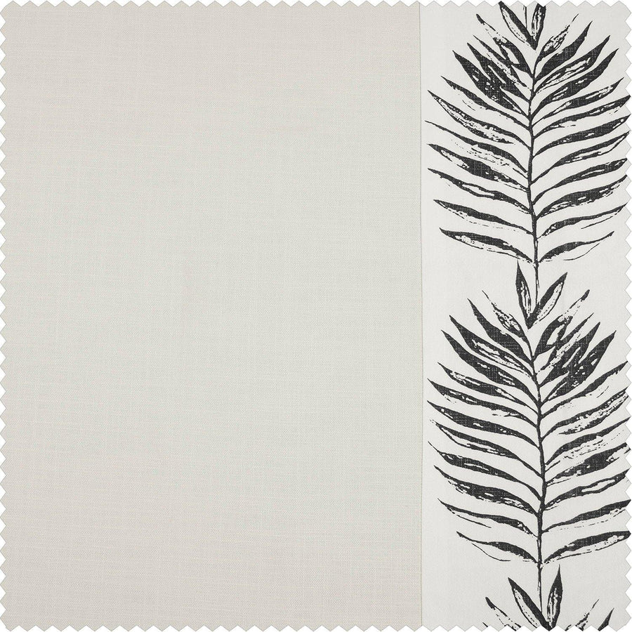 Sago Black Bordered Cotton Swatch - HalfPriceDrapes.com