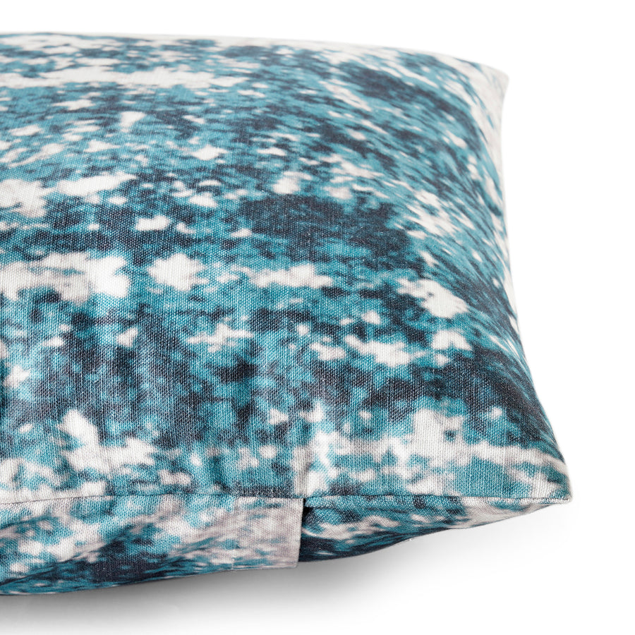 Ocean Blue Abstract Textured Printed Cotton Cushion Covers - Pair