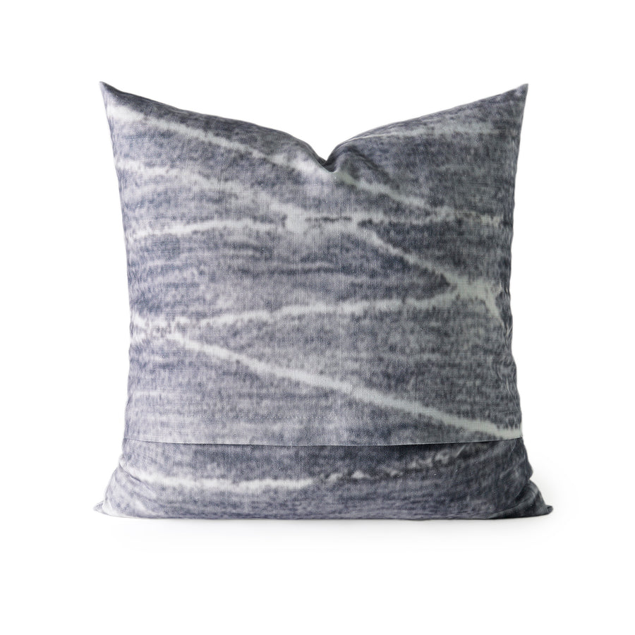 Coal Black Abstract Textured Printed Cotton Cushion Covers - Pair