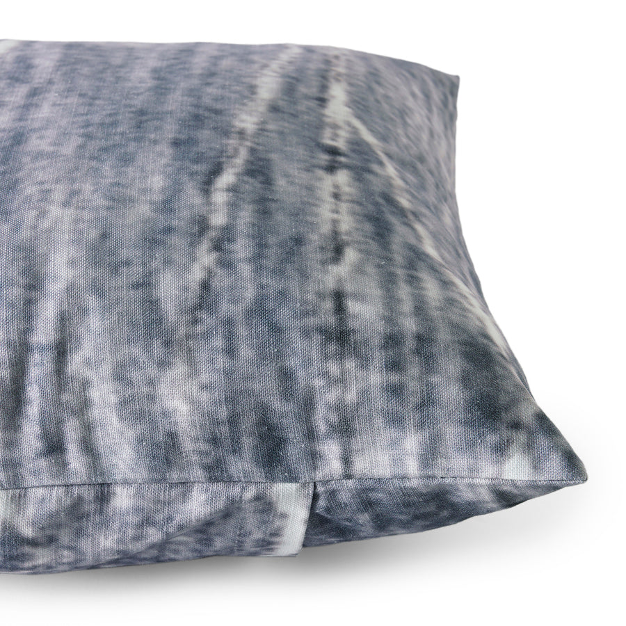 Coal Black Abstract Textured Printed Cotton Cushion Covers - Pair