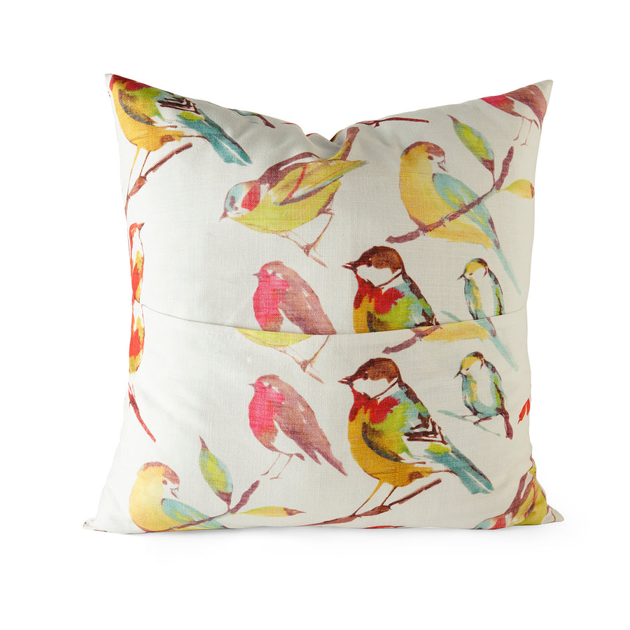 Songbird Multicolor Emblem Textured Printed Cotton Cushion Covers - Pair