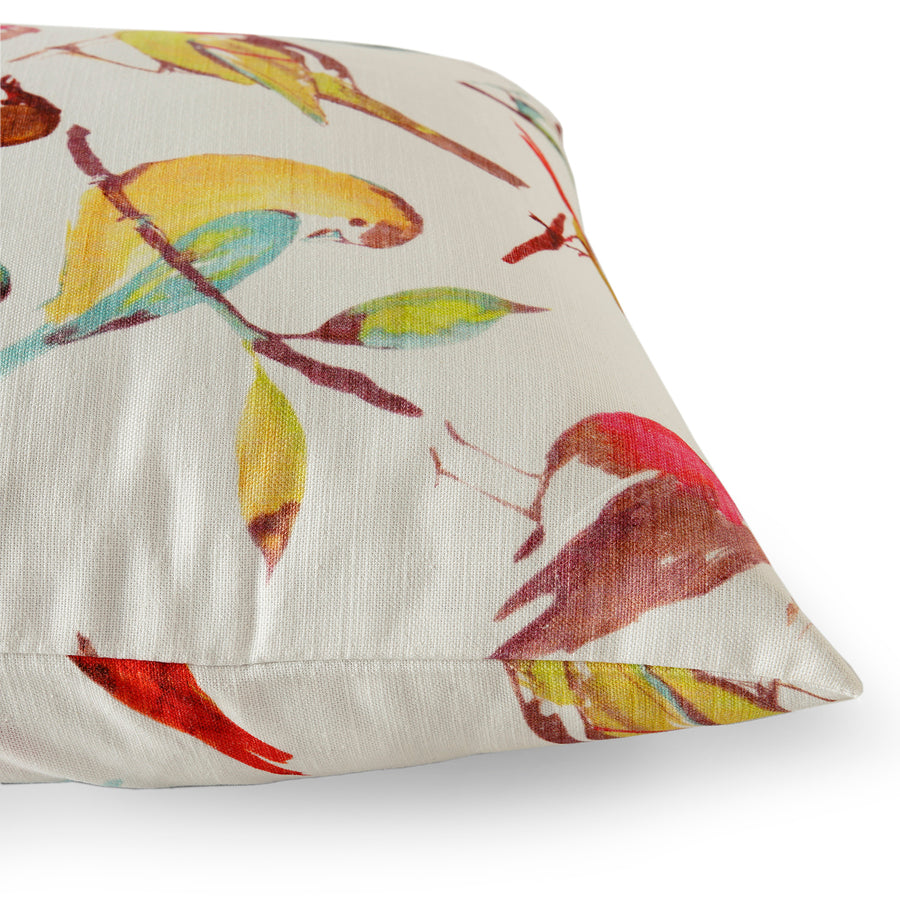 Songbird Multicolor Emblem Textured Printed Cotton Cushion Covers - Pair