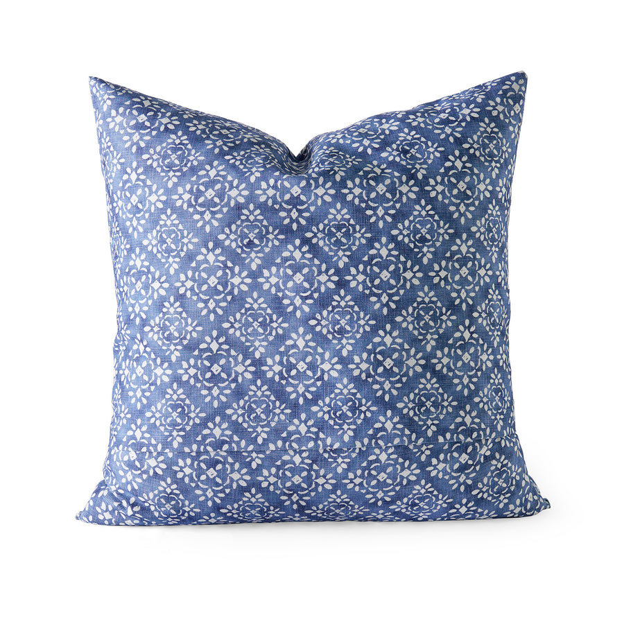 Splash Indigo Geometric Textured Printed Cotton Cushion Covers - Pair