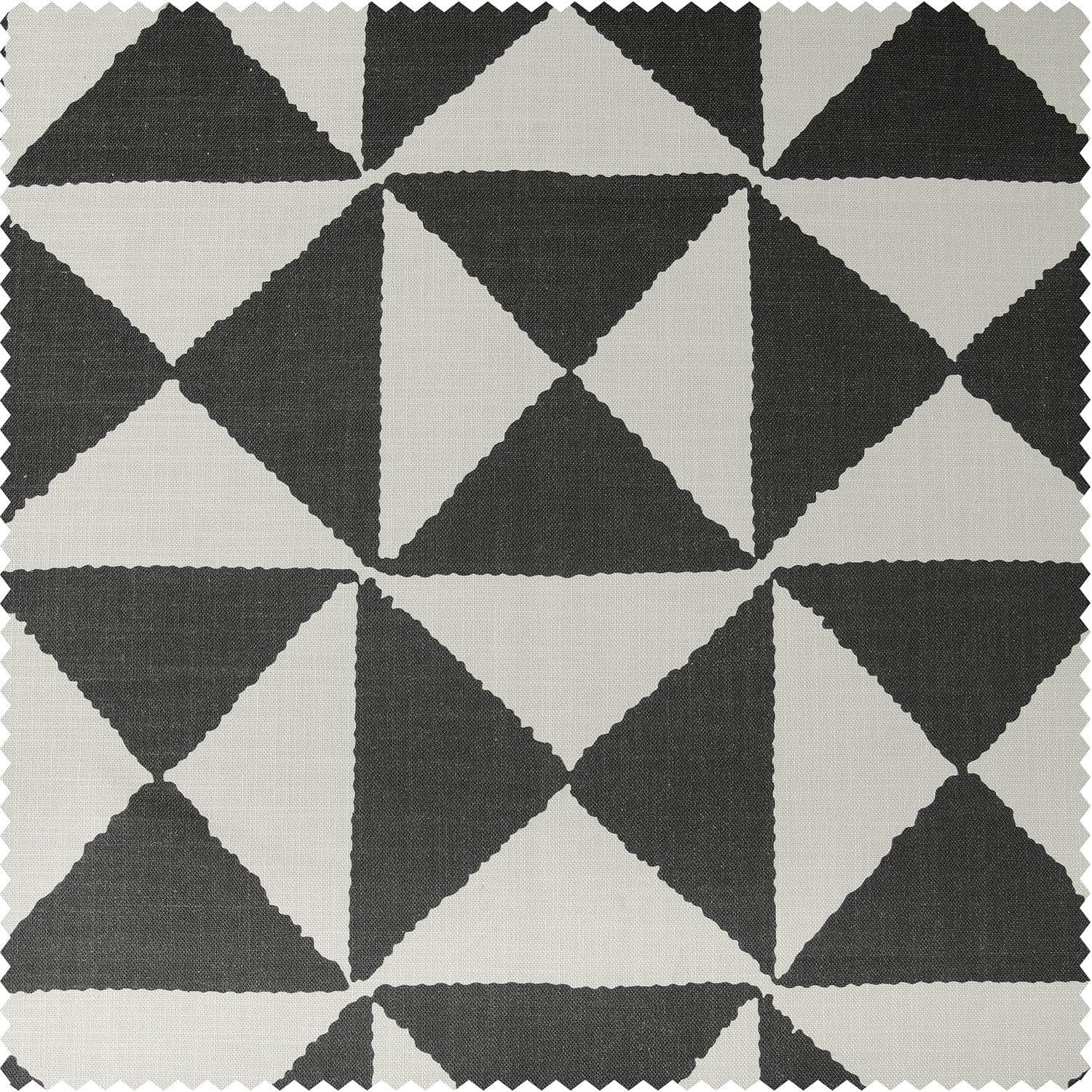 X Block Black Geometric Textured Printed Cotton Cushion Covers - Pair