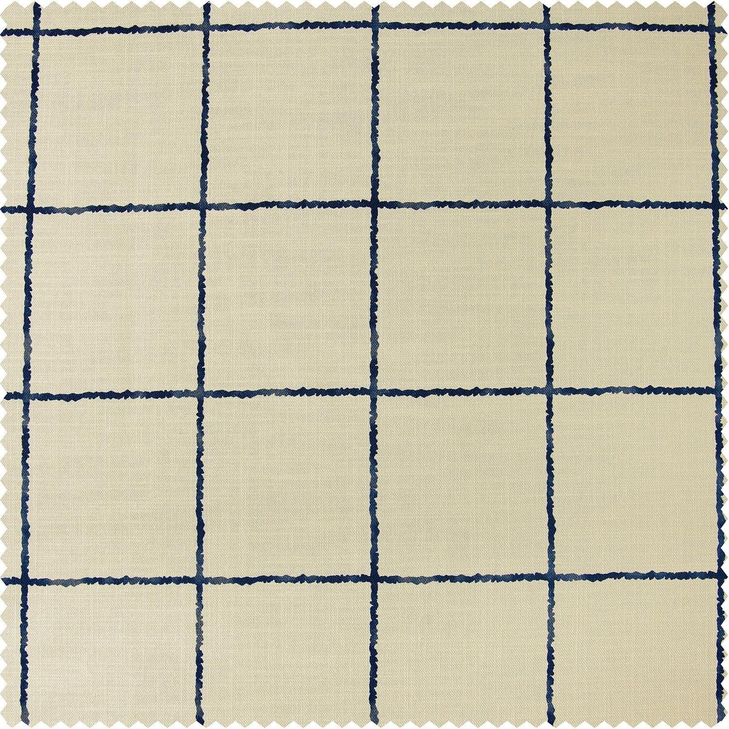 Window Pane Blue Plaid Textured Printed Cotton Cushion Covers - Pair