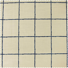 Window Pane Blue Plaid Textured Printed Cotton Cushion Covers - Pair