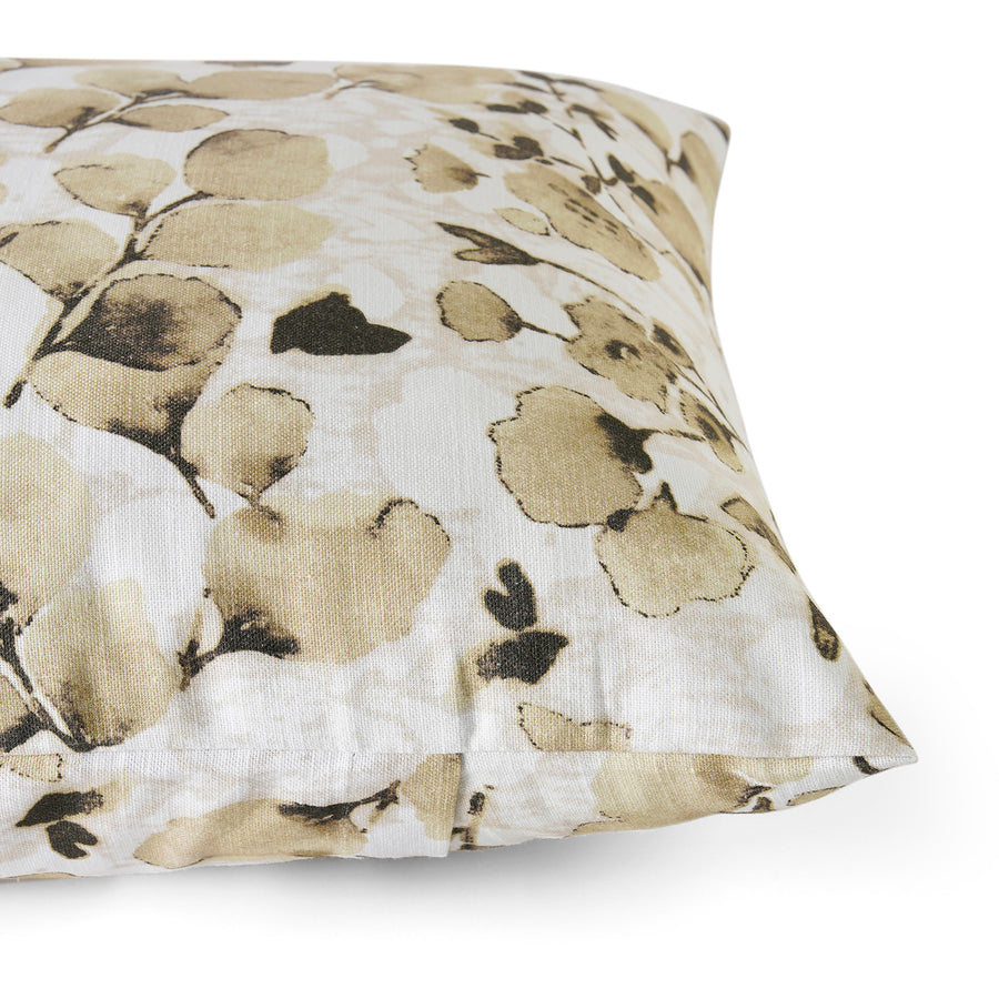 Foiliage Brown Floral Textured Printed Cotton Cushion Covers - Pair