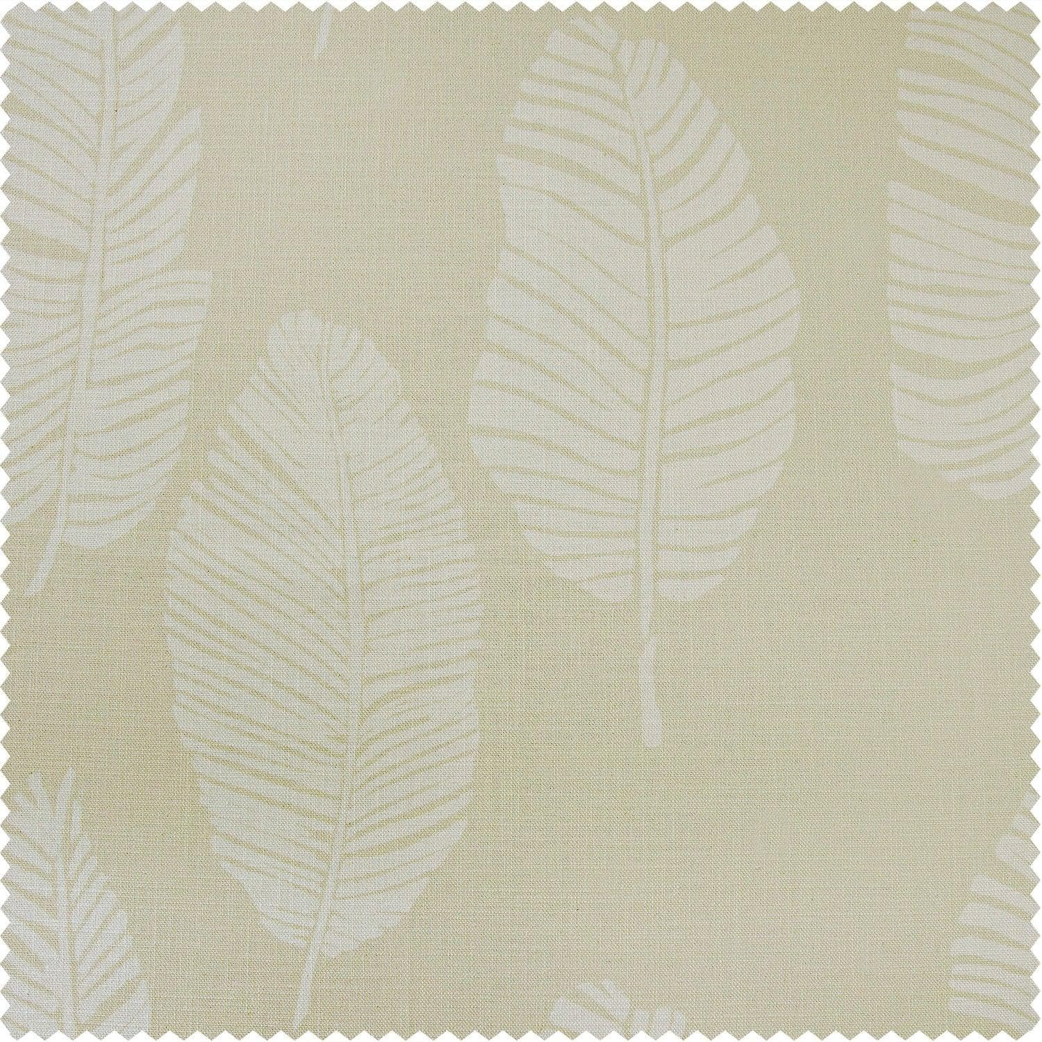 Leaflet White Floral Textured Printed Cotton Cushion Covers - Pair