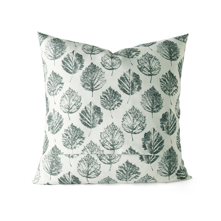 Elm Leaf Black Floral Textured Printed Cotton Cushion Covers - Pair