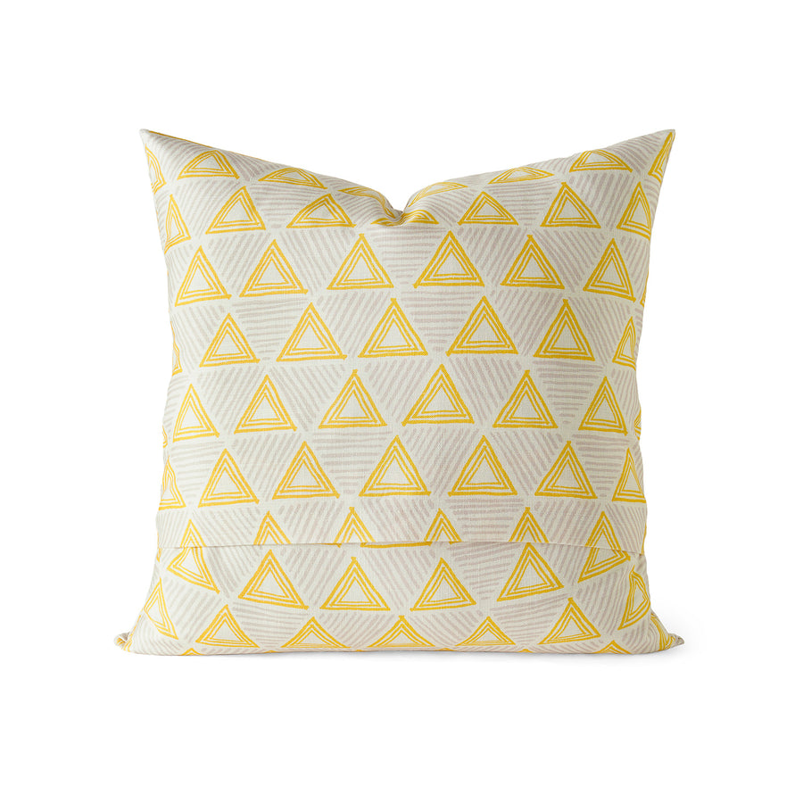 Trillian Gold Geometric Textured Printed Cotton Cushion Covers - Pair