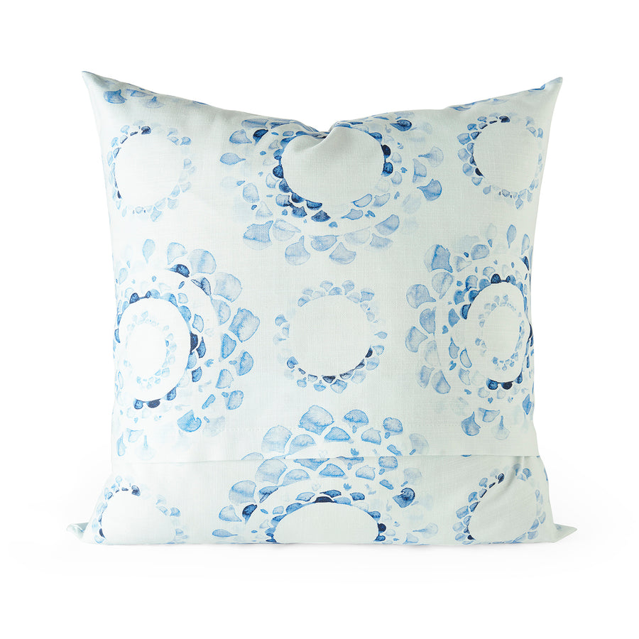 Droplets Light Blue Abstract Textured Printed Cotton Cushion Covers - Pair