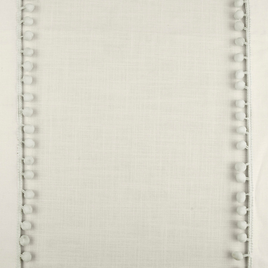 Channing White Bordered Modern Hampton Textured Cotton Swatch