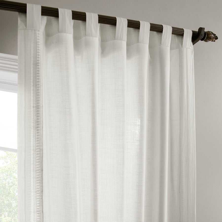 Ridge Lattice White Bordered Modern Hampton Textured Cotton Light Filtering Curtain