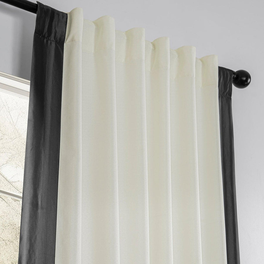 Off-White & Graphite Fresh Pop Dobby Linen Light Filtering Curtain - HalfPriceDrapes.com