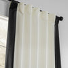 Off-White & Jet Black Fresh Pop Dobby Linen Light Filtering Curtain - HalfPriceDrapes.com