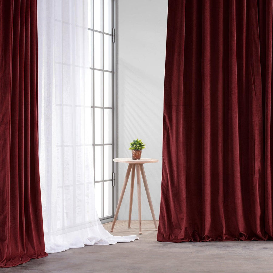 Dark Merlot Heritage Plush Velvet Custom Curtain