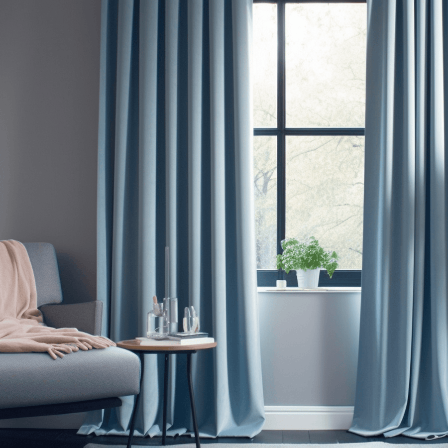 Denmark Blue Heritage Plush Velvet Custom Curtain